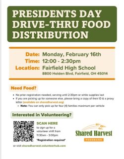 Information about a free food distribution drive on February 16 at FHS